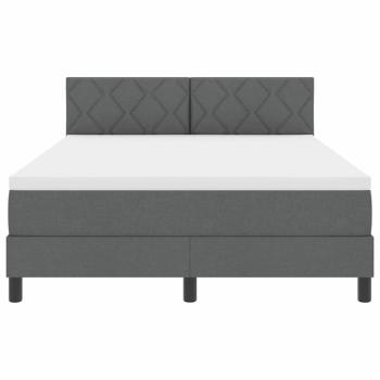 LED Boxspringbett mit Matratze Dunkelgrau 140x190 cm Stoff