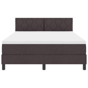LED Boxspringbett mit Matratze Dunkelbraun 140x200 cm Stoff