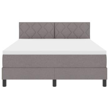 LED Boxspringbett mit Matratze Taupe 160x200 cm Stoff