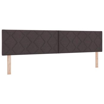 LED Boxspringbett mit Matratze Dunkelbraun 200x200 cm Stoff