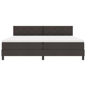 LED Boxspringbett mit Matratze Dunkelbraun 200x200 cm Stoff