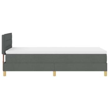 LED Boxspringbett mit Matratze Dunkelgrau 100x200 cm Stoff