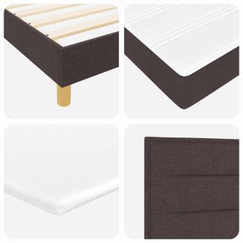 LED Boxspringbett mit Matratze Dunkelbraun 100x200 cm Stoff