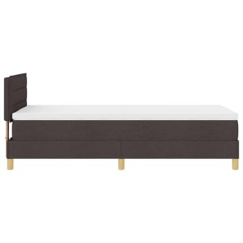 LED Boxspringbett mit Matratze Dunkelbraun 100x200 cm Stoff