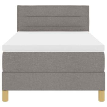 LED Boxspringbett mit Matratze Taupe 100x200 cm Stoff