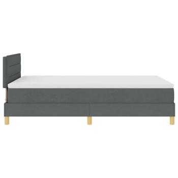 LED Boxspringbett mit Matratze Dunkelgrau 120x200 cm Stoff
