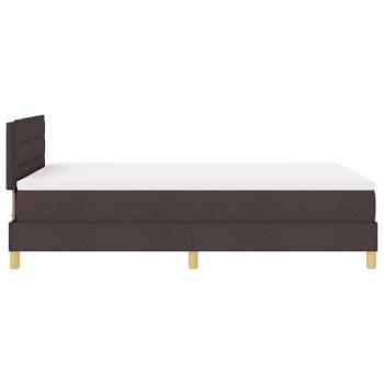 LED Boxspringbett mit Matratze Dunkelbraun 120x200 cm Stoff