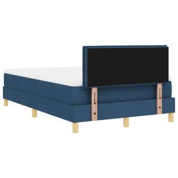 LED Boxspringbett mit Matratze Blau 120x200 cm Stoff