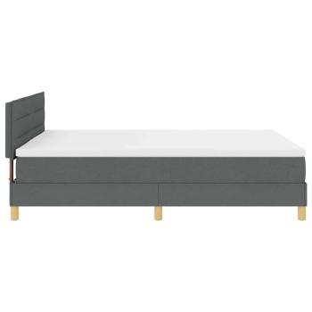 Boxspringbett mit Matratze & LED Dunkelgrau 140x190 cm Stoff