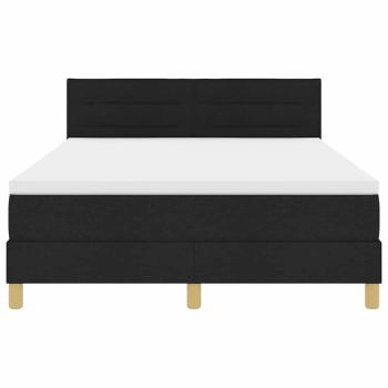 LED Boxspringbett mit Matratze Schwarz 140x200 cm Stoff