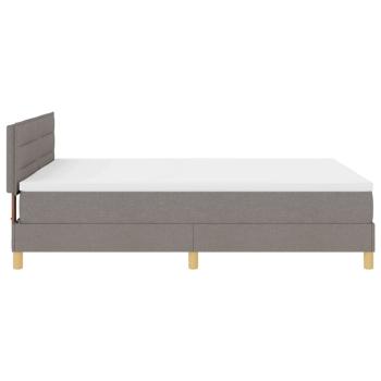 LED Boxspringbett mit Matratze Taupe 160x200 cm Stoff