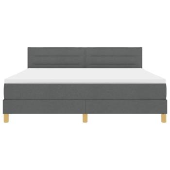 Boxspringbett mit Matratze & LED Dunkelgrau 180x200 cm Stoff
