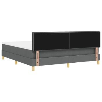 Boxspringbett mit Matratze & LED Dunkelgrau 180x200 cm Stoff