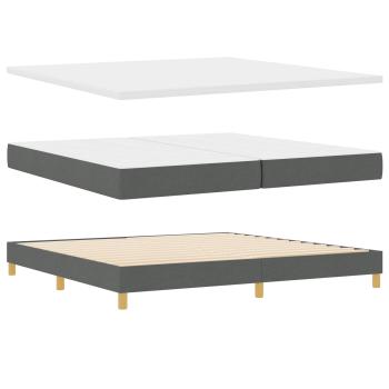 LED Boxspringbett mit Matratze Dunkelgrau 200x200 cm Stoff