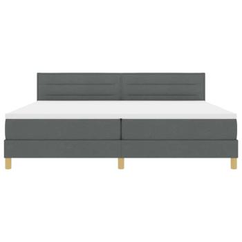 LED Boxspringbett mit Matratze Dunkelgrau 200x200 cm Stoff