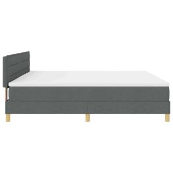 LED Boxspringbett mit Matratze Dunkelgrau 200x200 cm Stoff