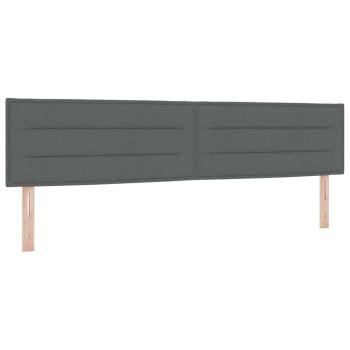 LED Boxspringbett mit Matratze Dunkelgrau 200x200 cm Stoff