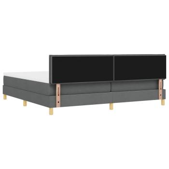 LED Boxspringbett mit Matratze Dunkelgrau 200x200 cm Stoff