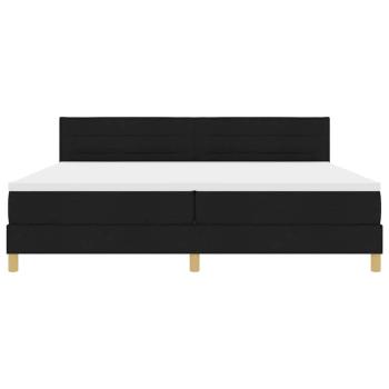LED Boxspringbett mit Matratze Schwarz 200x200 cm Stoff