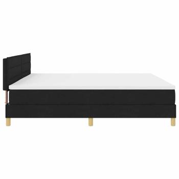 LED Boxspringbett mit Matratze Schwarz 200x200 cm Stoff