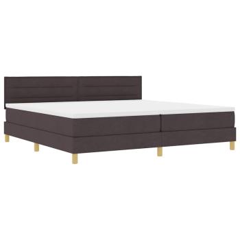 ARDEBO.de - LED Boxspringbett mit Matratze Dunkelbraun 200x200 cm Stoff