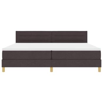 LED Boxspringbett mit Matratze Dunkelbraun 200x200 cm Stoff