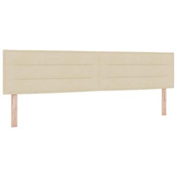 LED Boxspringbett mit Matratze Creme 200x200 cm Stoff