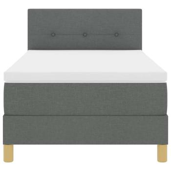 ARDEBO.de - Boxspringbett mit Matratze & LED Dunkelgrau 80x200 cm Stoff