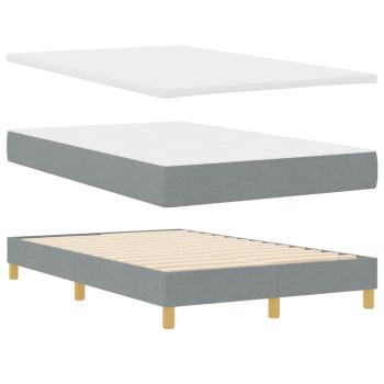 LED Boxspringbett mit Matratze Hellgrau 120x200 cm Stoff