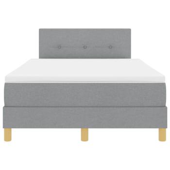 LED Boxspringbett mit Matratze Hellgrau 120x200 cm Stoff