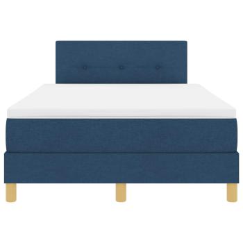 LED Boxspringbett mit Matratze Blau 120x200 cm Stoff