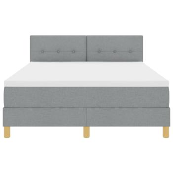 LED Boxspringbett mit Matratze Hellgrau 160x200 cm Stoff