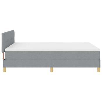LED Boxspringbett mit Matratze Hellgrau 160x200 cm Stoff