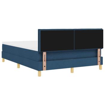 Boxspringbett mit Matratze & LED Blau 160x200 cm Stoff