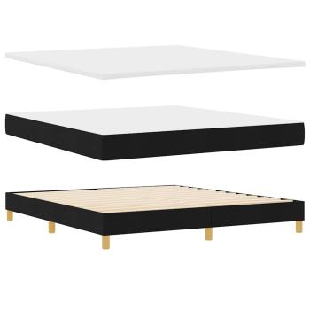 LED Boxspringbett mit Matratze Schwarz 180x200 cm Stoff
