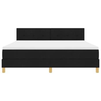 LED Boxspringbett mit Matratze Schwarz 180x200 cm Stoff