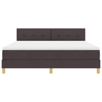 LED Boxspringbett mit Matratze Dunkelbraun 180x200 cm Stoff