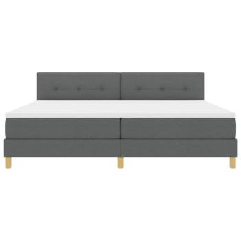 LED Boxspringbett mit Matratze Dunkelgrau 200x200 cm Stoff