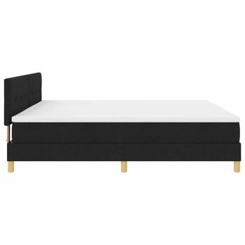 LED Boxspringbett mit Matratze Schwarz 200x200 cm Stoff
