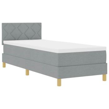 Boxspringbett mit Matratze & LED Hellgrau 80x200 cm Stoff