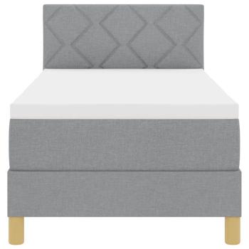 Boxspringbett mit Matratze & LED Hellgrau 80x200 cm Stoff