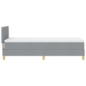 Boxspringbett mit Matratze & LED Hellgrau 80x200 cm Stoff