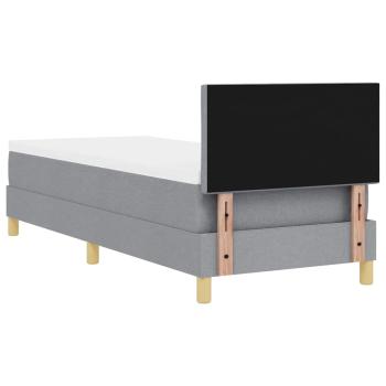Boxspringbett mit Matratze & LED Hellgrau 80x200 cm Stoff