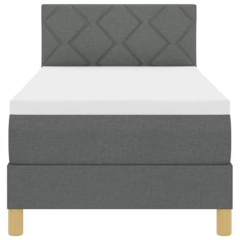 Boxspringbett mit Matratze & LED Dunkelgrau 80x200 cm Stoff