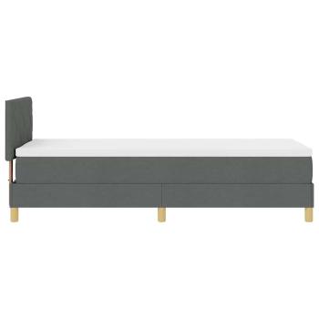 Boxspringbett mit Matratze & LED Dunkelgrau 80x200 cm Stoff