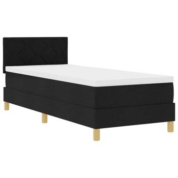Boxspringbett mit Matratze & LED Schwarz 80x200 cm Stoff