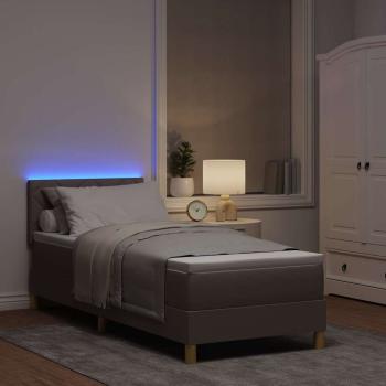 Boxspringbett mit Matratze & LED Taupe 80x200 cm Stoff