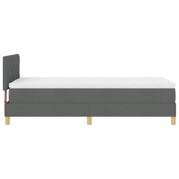 LED Boxspringbett mit Kopfteil Dunkelgrau 90 x 190 cm Stoff