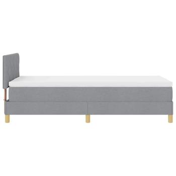 Boxspringbett mit Matratze & LED in Hellgrau 90x200 cm aus Stoff