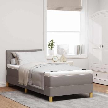 ARDEBO.de - Boxspringbett mit Matratze & LED Taupe 90x200 cm Stoff